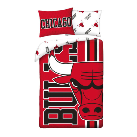 Parure de lit Halantex Chicago Bulls - Housse de couette 140x200 cm et taie d'oreiller 70x90 cm