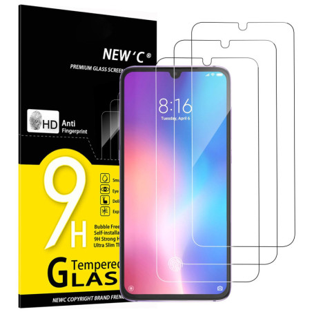 Lot de 3 Verres Trempés Ultra Résistants pour Xiaomi Mi 9 et CC9