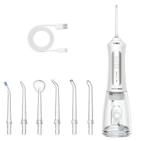 Hydropulseur dentaire rechargeable BarberBoss avec 5 modes et 5 embouts