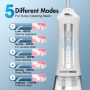 Hydropulseur dentaire rechargeable BarberBoss avec 5 modes et 5 embouts