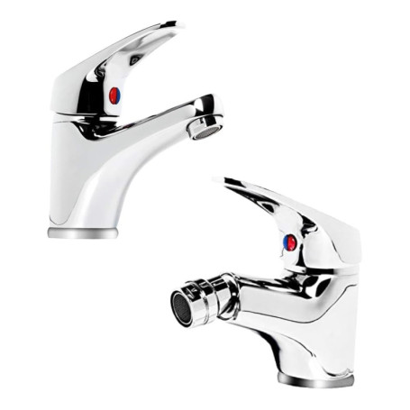 Lot de 2 Robinets en Laiton Chromé pour Salle de Bain - Lavabo et Bidet