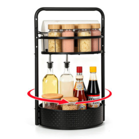 Étagère à Épices Rotative 360° avec Porte-Serviettes - VINATO