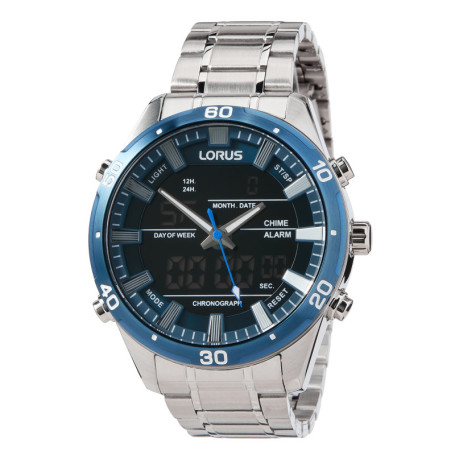 Montre Lorus Homme Quartz Analogique-Numérique avec Bracelet Métal Argenté