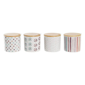 Sucrier en Bambou DKD Home Decor - Ensemble de 4 unités