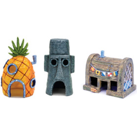 Lot de 3 Décorations d'Aquarium Bob l'Éponge - Penn-Plax