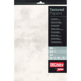 Apli Papier Structuré Marbre Gris - 25 Feuilles A4
