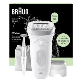 Epilateur Électrique Femme Braun Silk·épil 7 - Étanche avec Tête Large et Accessoires