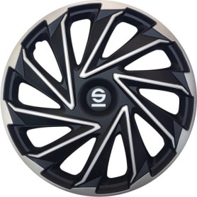 Enjoliveurs Sparco Varese 14 pouces - Argent et Noir - Set de 4