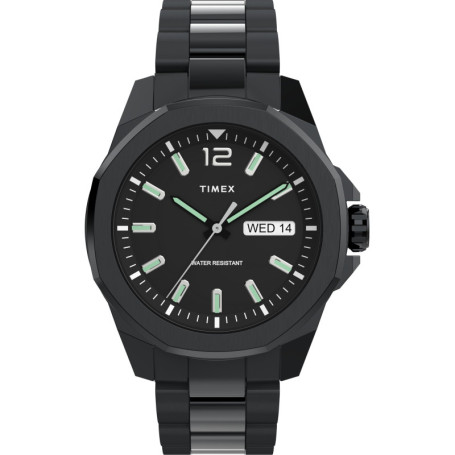 Montre Trend Timex pour Homme en Acier Inoxydable Noir - 44 mm