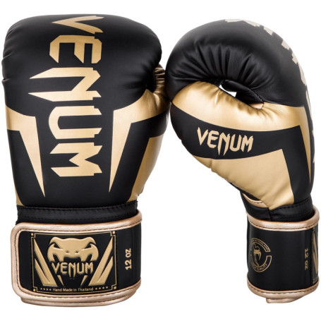 Gants de Boxe Venum Elite Noir-Or 14 oz - Confort et Performance