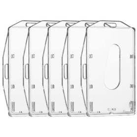 Porte-badges Transparent VOVIGGOL - 5 Pièces avec Fermeture Éclair