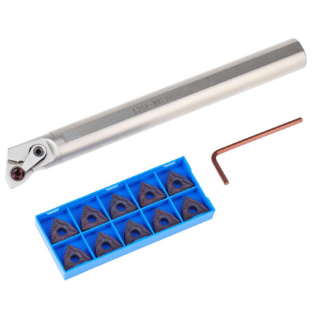 Barre d'alésage QWORK 20 mm avec 10 fraises en carbure