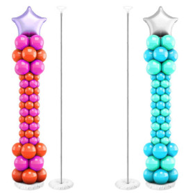 Supports de Colonnes à Ballons Réglables QWORK - 2 Pièces pour Décorations Festives