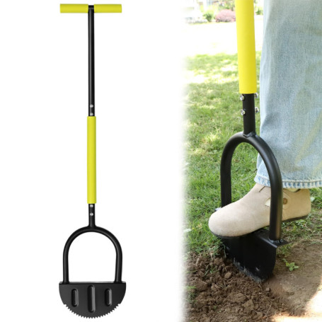 Coupe Bordure Manuel QWORK en Demi-Lune avec Poignée en T