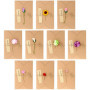Ensemble de 10 Cartes de Vœux Fleurs Séchées avec Enveloppes Kraft - QWORK