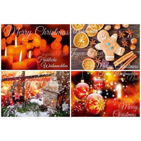 Lot de 24 cartes postales de Noël Nostalgie - Edition Colibri