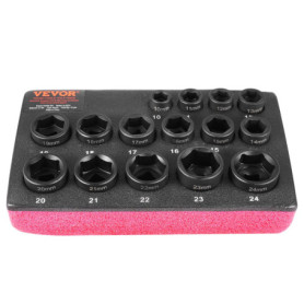 Kit de Douilles à Chocs Ultra-Courtes VEVOR 15 Pièces pour Réparation Automobile