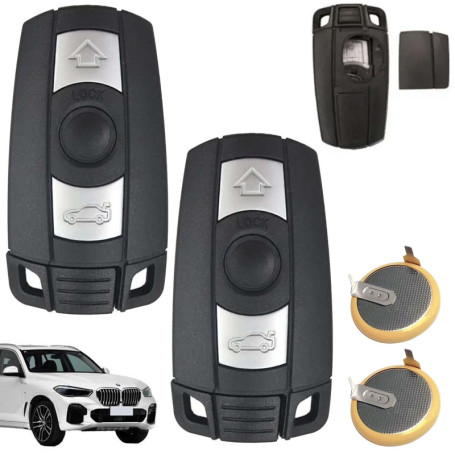 Lot de 2 Coques de Clé de Voiture BMW avec Piles LIR2025