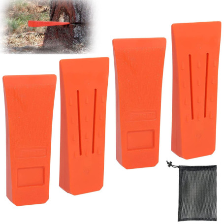 Intckwan Lot de 4 Coins d'Abattage pour Tronçonneuse - Outils Robustes et Durables