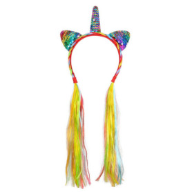 Tiare Licorne Féérique avec Cheveux Synthétiques et Paillettes - Boland