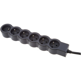 Rallonge Multiprise Extra-Plate Legrand 6 Prises 3m Noir et Gris