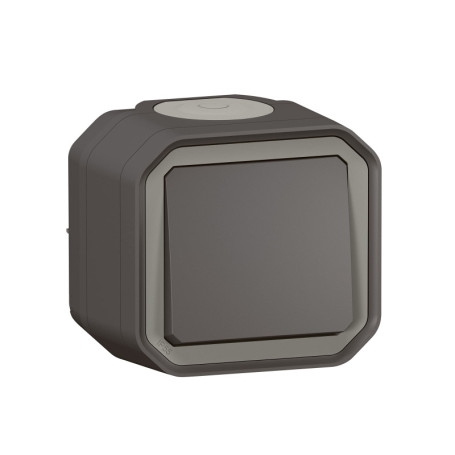 Interrupteur Mural Étanche Legrand Plexo 10A - Commande d'Éclairage Prête à Installer - Anthracite