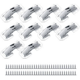 Pack de 10 Charnières Invisibles en Acier pour Meubles et Armoires