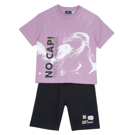 Ensemble Nuit Enfant Chicco en Tissu Doux - T-shirt et Short Lilac
