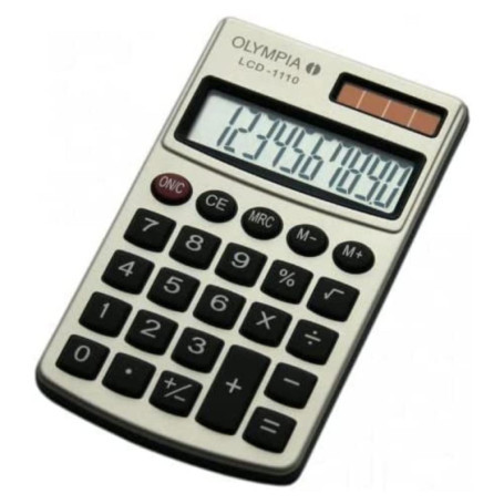 Calculatrice de Poche Olympia LCD1110S en Métal Argenté