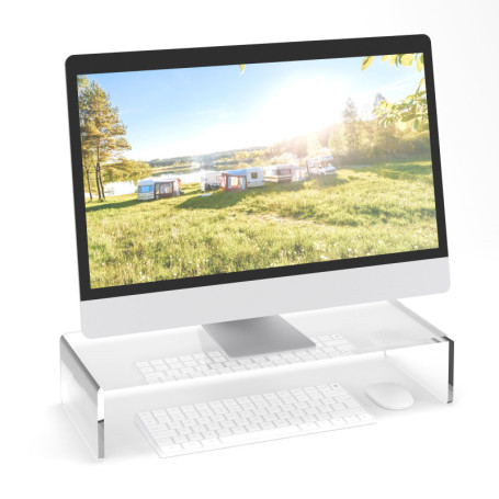 Support d'Écran Transparent Relaxdays pour Bureau - Ergonomique et Pratique