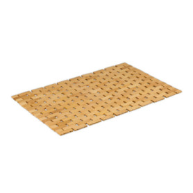 Tapis de Bain en Bambou Relaxdays - Antidérapant et Enroulable 60x40 cm