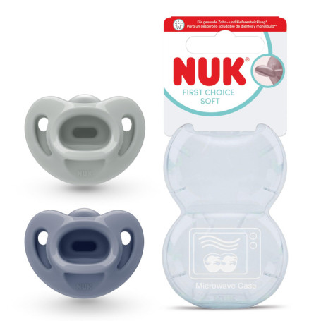 Sucettes NUK First Choice Soft pour Bébé - 0 à 6 Mois
