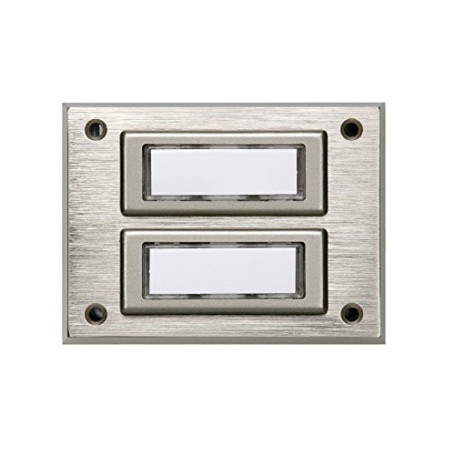 Bouton de Sonnette en Laiton Chromé avec Plaque Signalétique