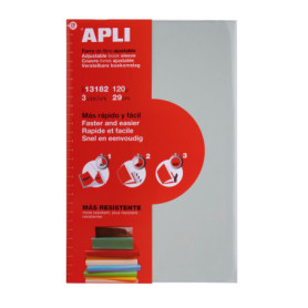 Lot de 3 Couvre-livres Transparente Apli avec Rabat Ajustable 290 mm