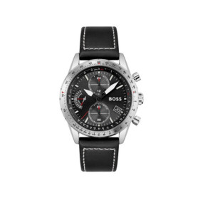 Montre Chronographe BOSS Édition Pilot pour Homme - Cadran Noir et Bracelet en Cuir