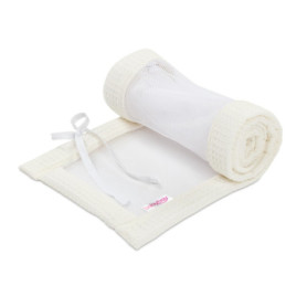 Tour de Lit en Maille Ivoire pour Boxspring XXL - Confort et Sécurité