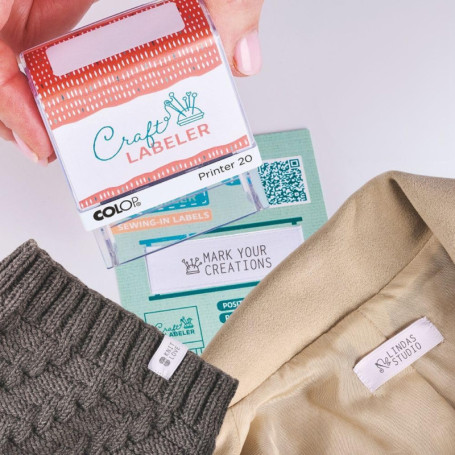 Kit de Tampons Textiles Craft Labeler avec Étiquettes à Coudre