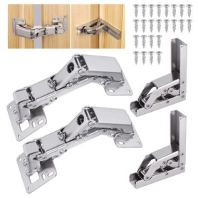 Lot de 4 Charnières Invisibles en Inox pour Meubles et Placards