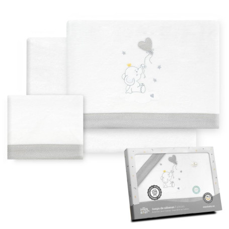 Parure de Draps en Flanelle pour Poussette - Interbaby - Motif Élégant