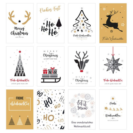 Set de 12 cartes de Noël Premium avec enveloppes - Edition Seidel