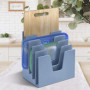 Organisateur de Bureau Acrimet avec 5 Compartiments Incliné - Rangement Pratique en Plastique Bleu