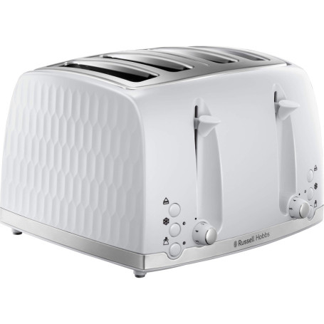 Grille-pain Russell Hobbs 4 Tranches Design Nid d'Abeille Blanc