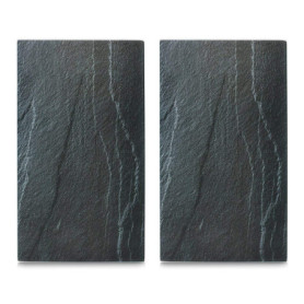 Lot de 2 Planches à Découper en Verre Gris - Zeller