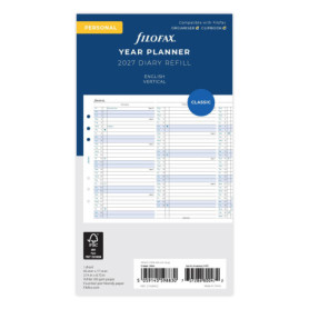 Recharge Agenda Annuel Vertical Personnel 2027 Filofax
