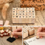 Kit de 40 Tampons en Bois et Caoutchouc - Alphabet, Chiffres et Symboles