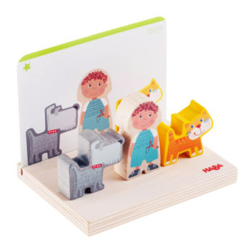HABA - Jeu d'Empilage 3D A la Ferme - Jouet en Bois Éducatif pour Enfants