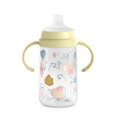 Biberon Tasse Apprentissage Bébé Suavinex avec Bec Souple et Poignées - 270 ml, Vert