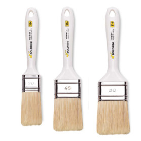 Kit de 3 Pinceaux à Peinture Boldrini - Poignée Plastique pour Murs et Bois