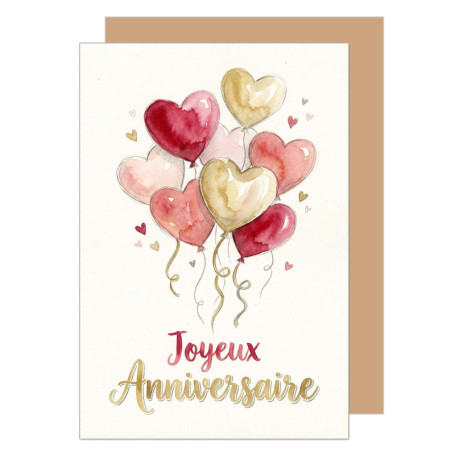 Carte d'Anniversaire Premium avec Enveloppe - Joyeux Anniversaire