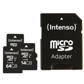 Intenso Premium microSDXC 64 Go - Lot de 3 Cartes Mémoire UHS-I